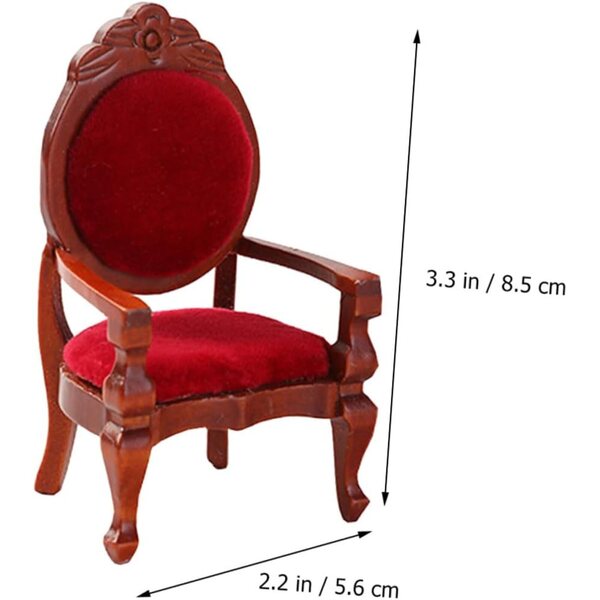 BESPORTBLE Mini Sedia 1:12 Retrò per Casa delle Bambole, Mobilio Decorativo in Legno
