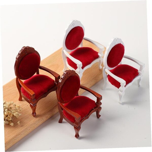 BESPORTBLE Mini Sedia 1:12 Retrò per Casa delle Bambole, Mobilio Decorativo in Legno