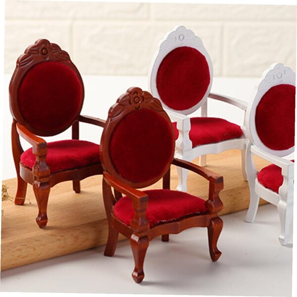 BESPORTBLE Mini Sedia 1:12 Retrò per Casa delle Bambole, Mobilio Decorativo in Legno