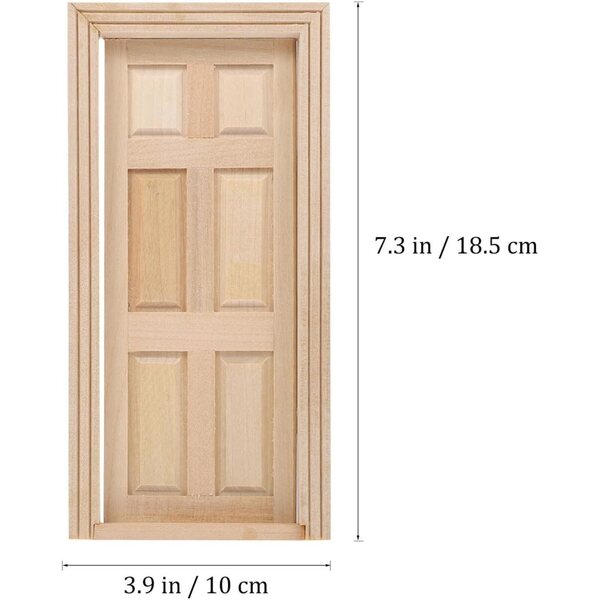 Mini-Holztür für ERINGOGO Puppenhaus, DIY-Dekorationszubehör