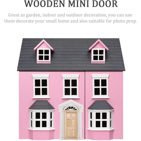 Mini-Holztür für ERINGOGO Puppenhaus, DIY-Dekorationszubehör