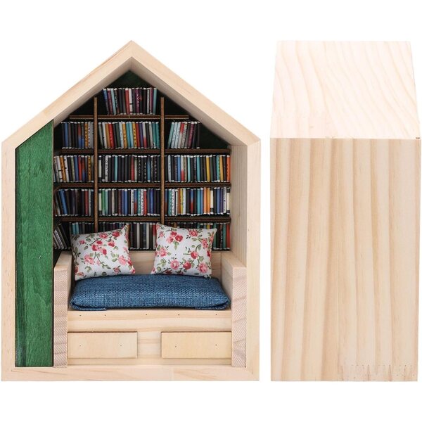 Miniatur-Regaldekoration aus Kiefernholz – Anti-Stress- und Entspannungs-Kinderzimmer