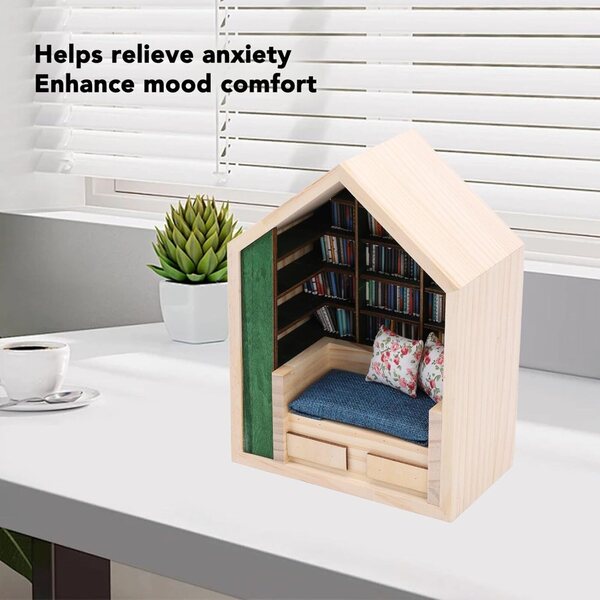 Miniatur-Regaldekoration aus Kiefernholz – Anti-Stress- und Entspannungs-Kinderzimmer