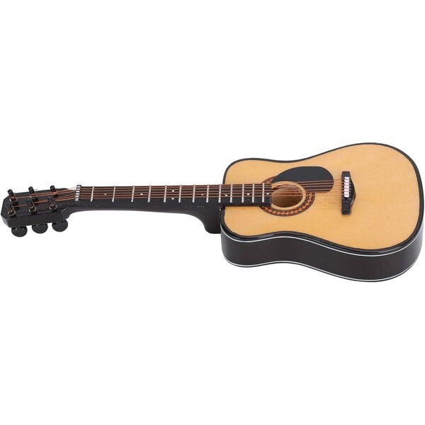 Mini-Gitarrenmodell aus Holz mit Ständer und Box, handgefertigte Dekoration, 20 cm