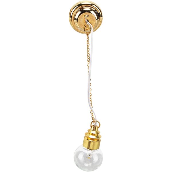 Lustre Miniatura per Casa delle Bambole 1:12 in Metallo e Vetro con LED