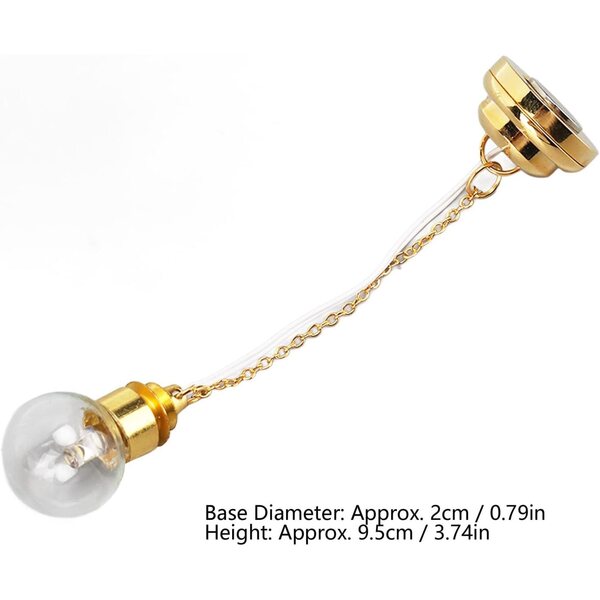 Lustre Miniatura per Casa delle Bambole 1:12 in Metallo e Vetro con LED