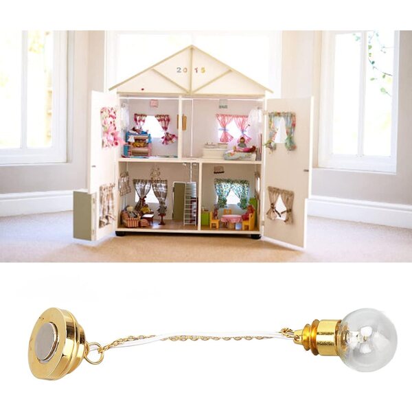 Lustre Miniatura per Casa delle Bambole 1:12 in Metallo e Vetro con LED