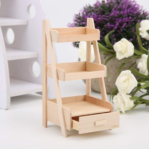 1:12 Blumenständer aus Holz für Puppenhaus – Miniatur-Gartendekoration
