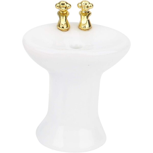 Cosiki Set Bagno Miniatura 1/24 Casa delle Bambole Vasca, WC e Lavandino Ceramica
