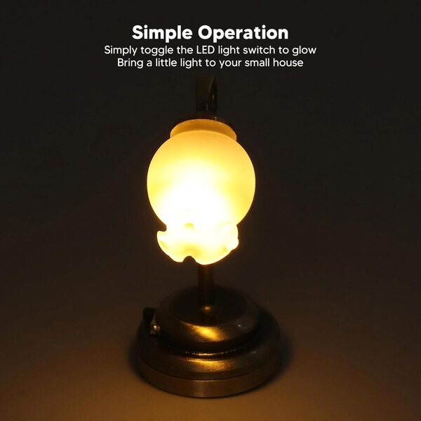 1:12 Miniatur-LED-Lampe in Tulpenform für Puppenhaus – realistische Deko