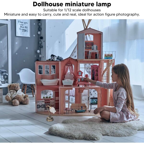 1:12 Miniatur-LED-Lampe in Tulpenform für Puppenhaus – realistische Deko