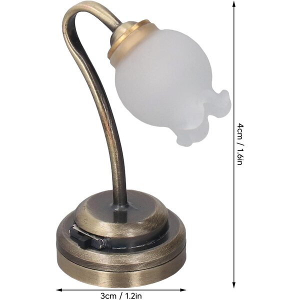1:12 Miniatur-LED-Lampe in Tulpenform für Puppenhaus – realistische Deko
