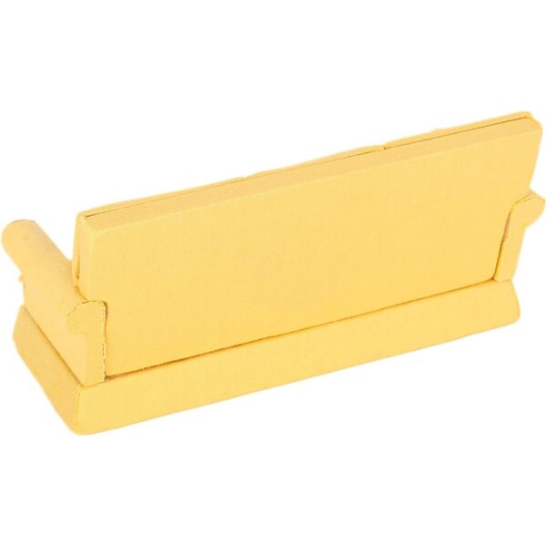 Domary Mini Divano 1:12 in Legno con 3 Cuscini per Casa delle Bambole - Accessorio Decorativo