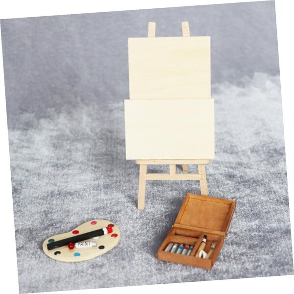 ERINGOGO Set 12 Miniature Tavola da Pittura e Pigmenti per Casa delle Bambole in Legno