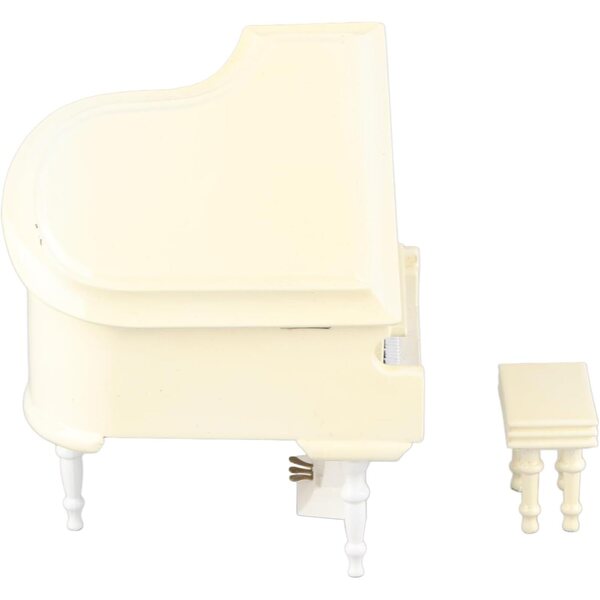 Piano Miniatura in Legno con Banco e Custodia - Modello Decorativo Bianco Kikumi
