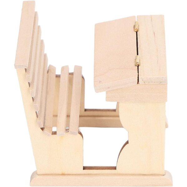 Casa delle bambole in miniatura 1:12 - Banco scolastico in legno di betulla, sedia giocattolo