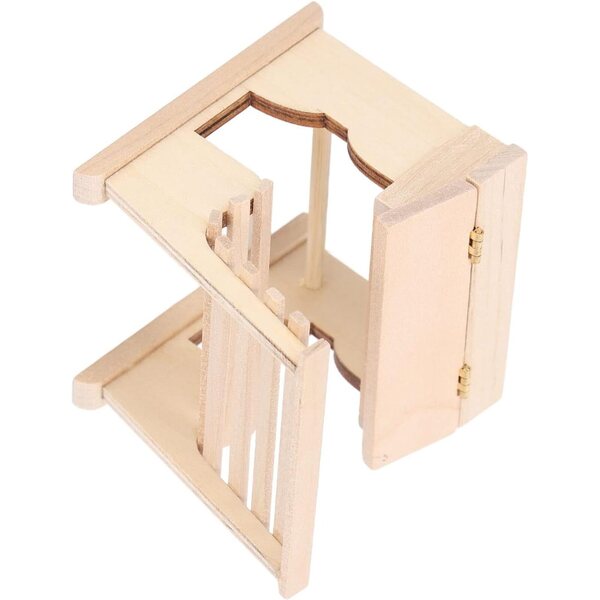 Casa delle bambole in miniatura 1:12 - Banco scolastico in legno di betulla, sedia giocattolo