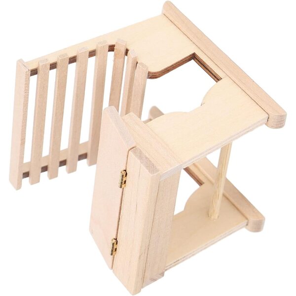 Casa delle bambole in miniatura 1:12 - Banco scolastico in legno di betulla, sedia giocattolo