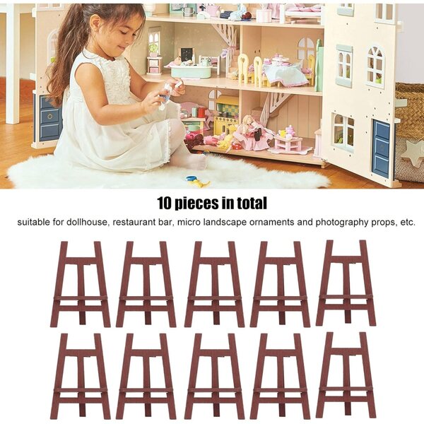 Set mit 10 Mini-Chevalets aus Kiefernholz für Puppenhäuser im Maßstab 1:12 und 1:6