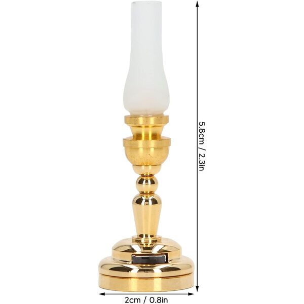 Mini-LED-Tischlampe aus Metall im Retro-Stil für 1:12 Puppenhaus