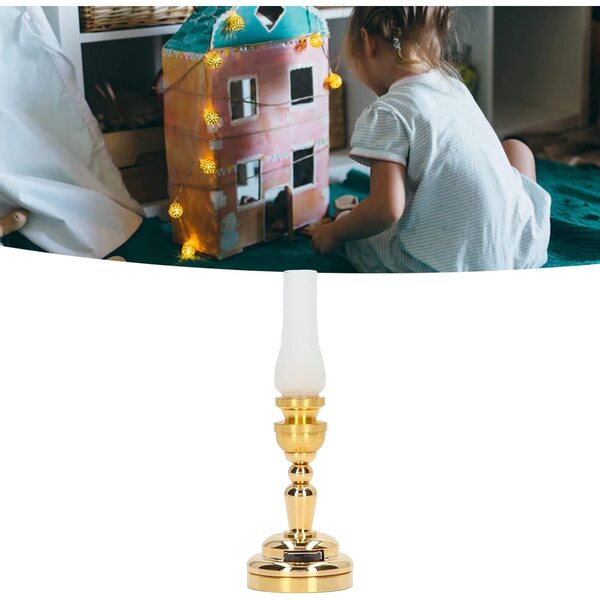Mini-LED-Tischlampe aus Metall im Retro-Stil für 1:12 Puppenhaus