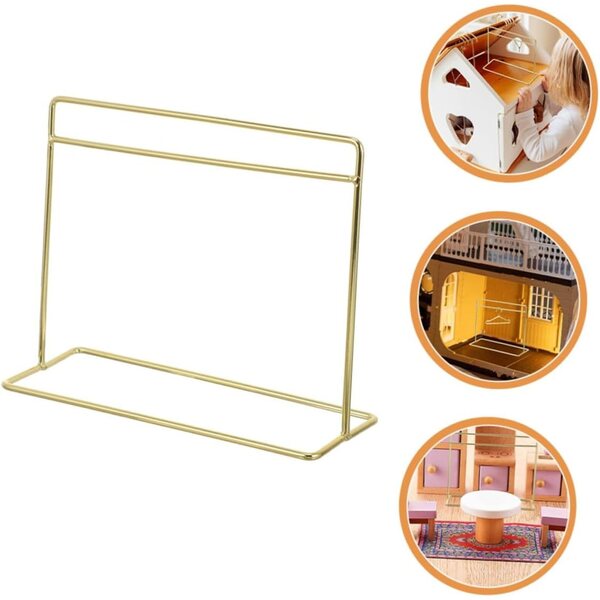 Mikinona Appendiabiti Mini in Ferro Dorato per Casa delle Bambole, Resistente e Decorativo
