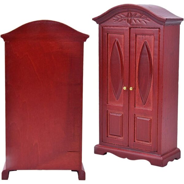 Mini armadio casa delle bambole vintage 1:12 doppia porta rosso vino Marrone