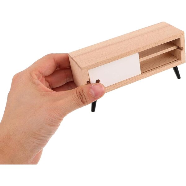 ORFOFE Mini TV per Casa delle Bambole Realistica in Scala 1:12 con Mobiletto