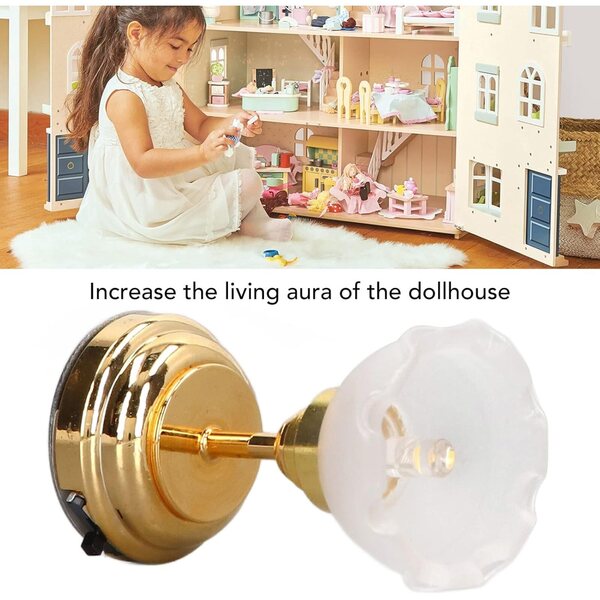 Dôme Puppenhaus Vintage LED-Lampe im Maßstab 1:12 aus Metall und Glas