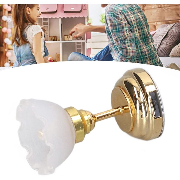 Dôme Puppenhaus Vintage LED-Lampe im Maßstab 1:12 aus Metall und Glas