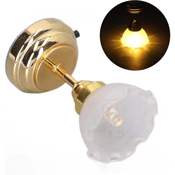 Dôme Puppenhaus Vintage LED-Lampe im Maßstab 1:12 aus Metall und Glas