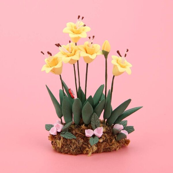 Mini-Blumentopf aus Kunstharz für Puppenhaus 1:12 – realistisches dekoratives Accessoire