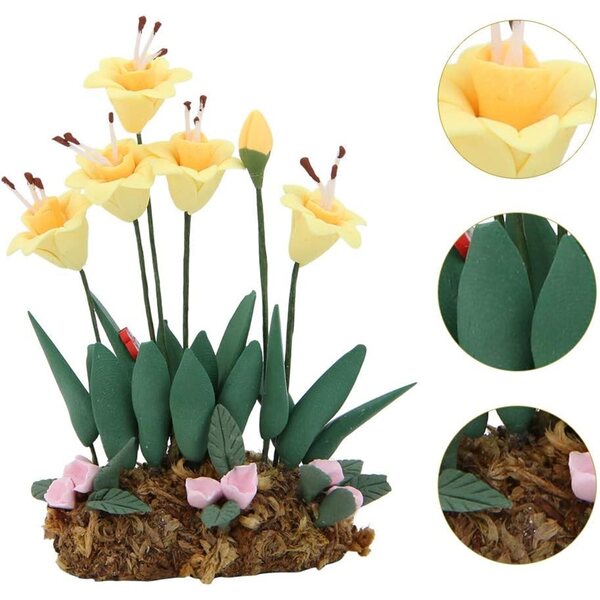 Mini-Blumentopf aus Kunstharz für Puppenhaus 1:12 – realistisches dekoratives Accessoire