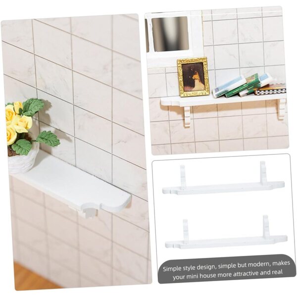 ORFOFE Mini Scaffali in Legno Bianchi per Case delle Bambole e Decorazioni Miniatura