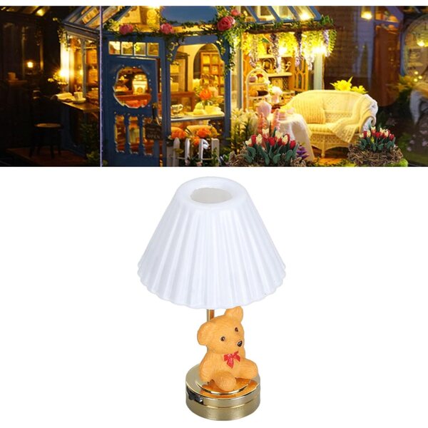 Bären-Tischlampe für 1:12 Puppenhaus mit LED und Batterie inklusive