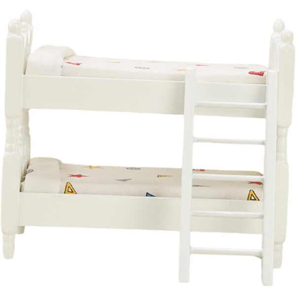 Mini Letto a Castello in Legno per Casa delle Bambole - ERINGOGO Decorazione Classica