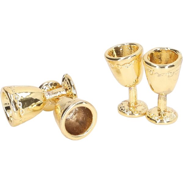 Walmeck Set 4 Mini Calici Champagne in Lega 1:12 per Casa delle Bambole