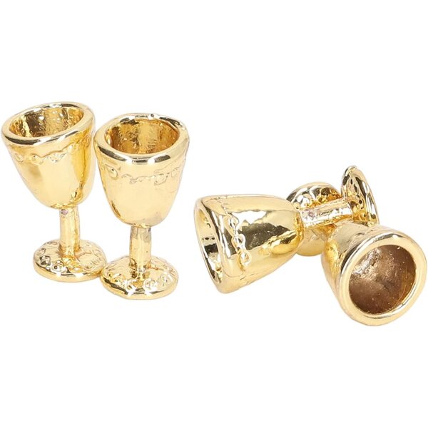 Walmeck Set 4 Mini Calici Champagne in Lega 1:12 per Casa delle Bambole