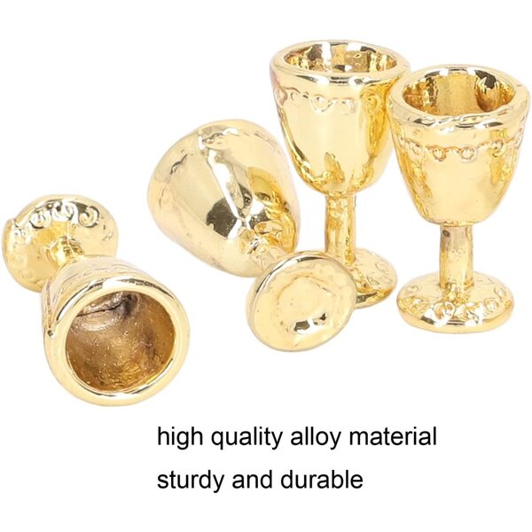 Walmeck Set 4 Mini Calici Champagne in Lega 1:12 per Casa delle Bambole