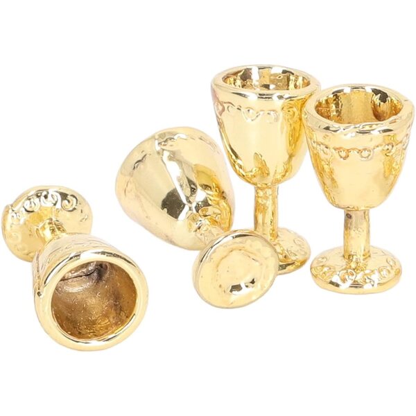 Walmeck Set 4 Mini Calici Champagne in Lega 1:12 per Casa delle Bambole