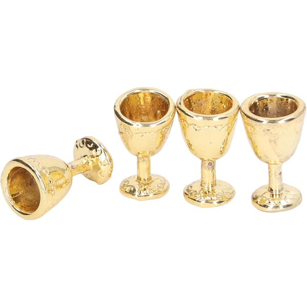 Walmeck Set 4 Mini Calici Champagne in Lega 1:12 per Casa delle Bambole