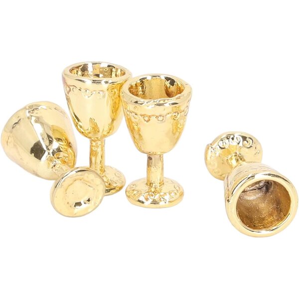Walmeck Set 4 Mini Calici Champagne in Lega 1:12 per Casa delle Bambole
