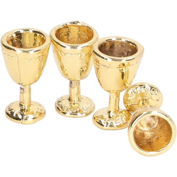 Walmeck Set 4 Mini Calici Champagne in Lega 1:12 per Casa delle Bambole