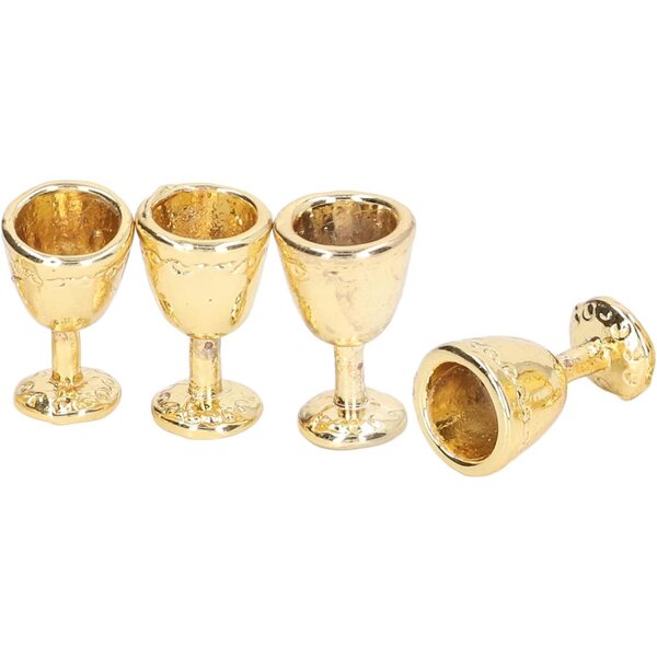 Walmeck Set 4 Mini Calici Champagne in Lega 1:12 per Casa delle Bambole