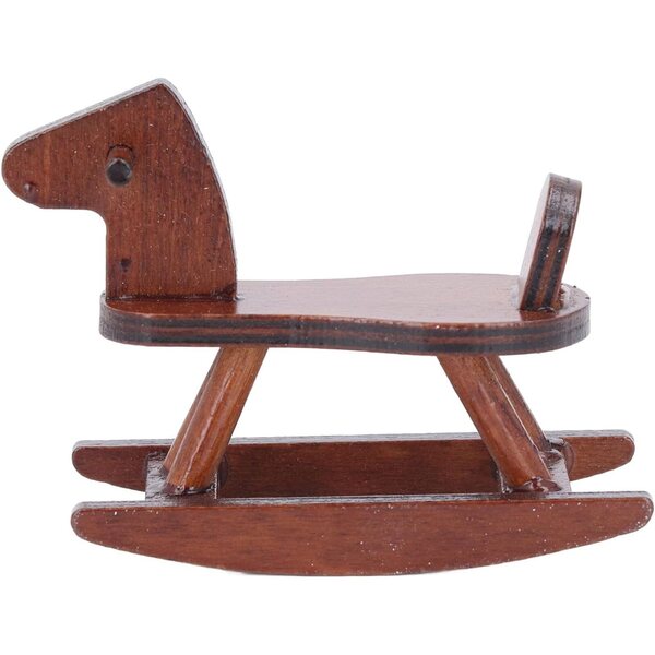 Cheval a Bascule Miniatura in Legno per Casa delle Bambole - Scala 1:12, Accessorio Decorativo Realistico