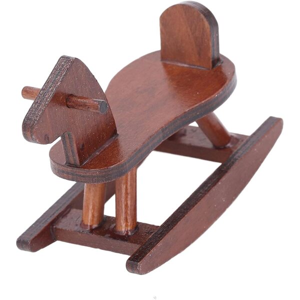 Cheval a Bascule Miniatura in Legno per Casa delle Bambole - Scala 1:12, Accessorio Decorativo Realistico