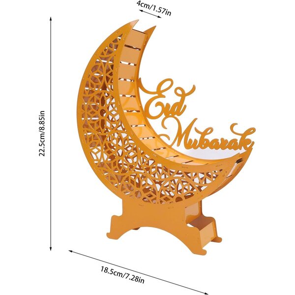 Gelbe Monddekoration mit warmem Licht aus Eisen für Zuhause und Büro, 22,5 cm