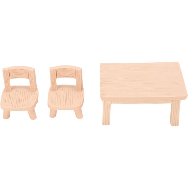 Set Miniature di Tavolo e Sedie in Resina per Casa delle Bambole 1/12