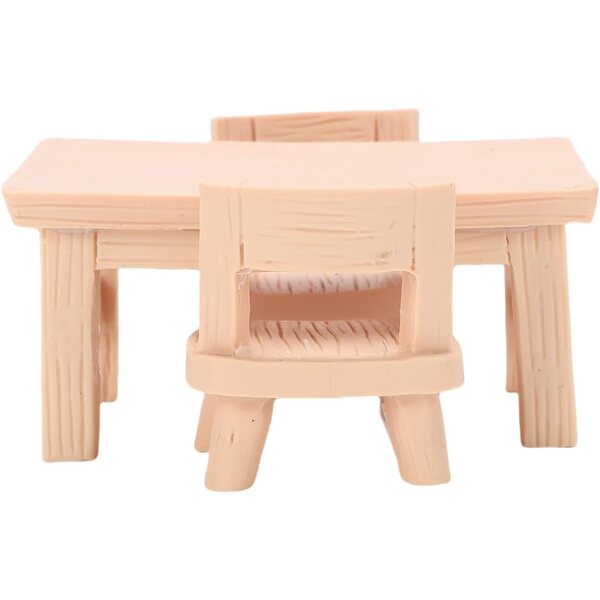 Set Miniature di Tavolo e Sedie in Resina per Casa delle Bambole 1/12