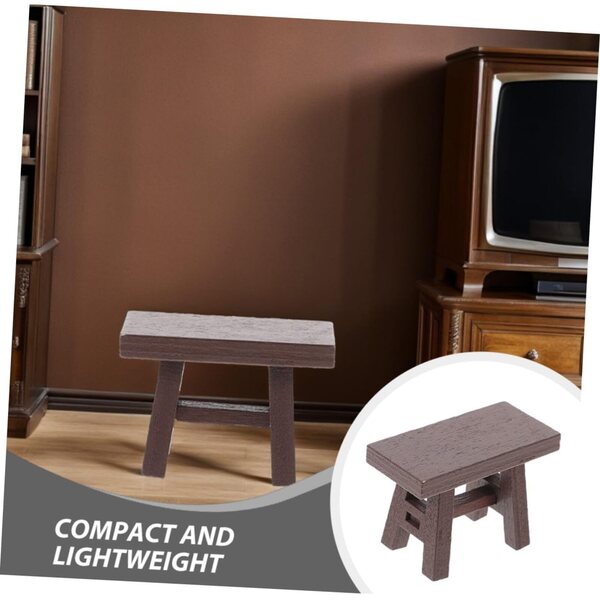 Set 5 Mini Tabouret in Legno Retro per Casa Bambole, Arredo Miniatura Naturale